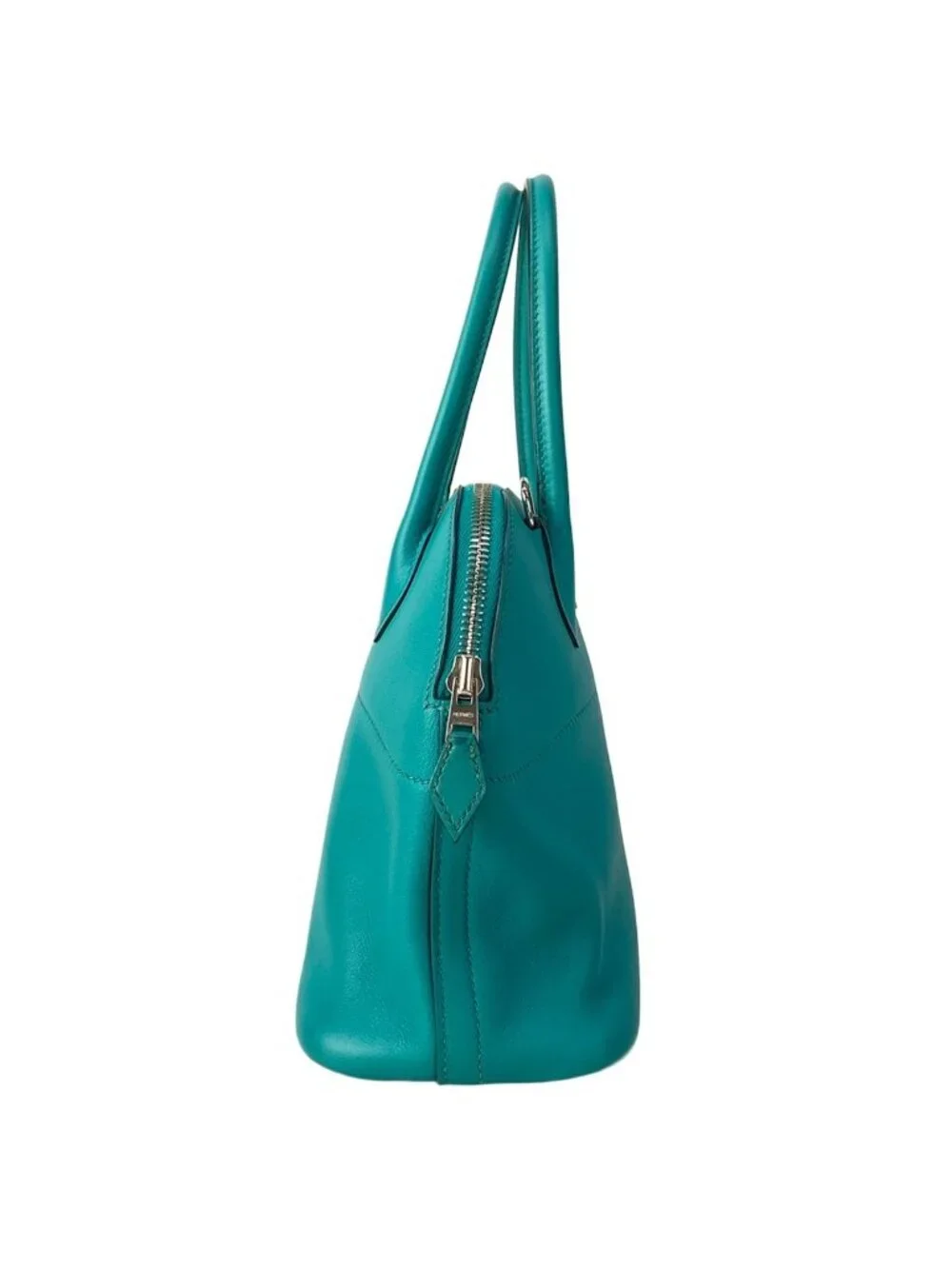 Hermes Handbag Bolide 27 Blue Paon Silver